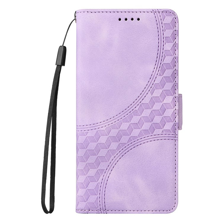 Leather Case for vivo Y300 5G / Y200 5G / V40 Lite (Indonesia) 5G / 4G Rhombus Starry Imprinted Phone Cover - Purple