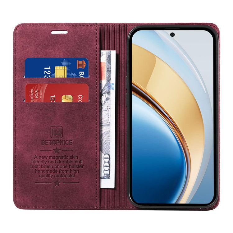 BETOPNICE 003 Wallet Phone Case for vivo Y300 5G / Y200 5G / V40 Lite (Indonesia) 5G / 4G Leather Cover with Stand - Red