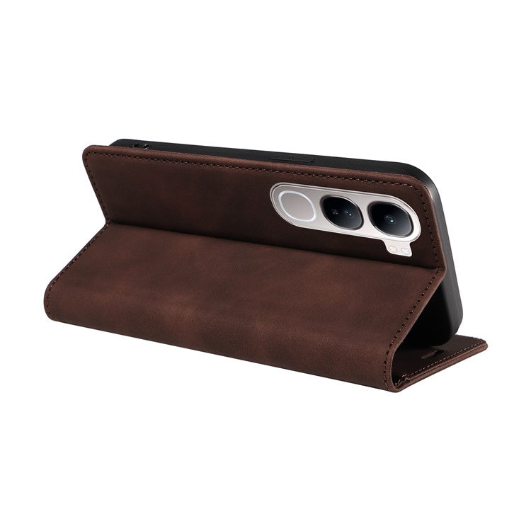 BETOPNICE 003 Wallet Phone Case for vivo Y300 5G / Y200 5G / V40 Lite (Indonesia) 5G / 4G Leather Cover with Stand - Brown