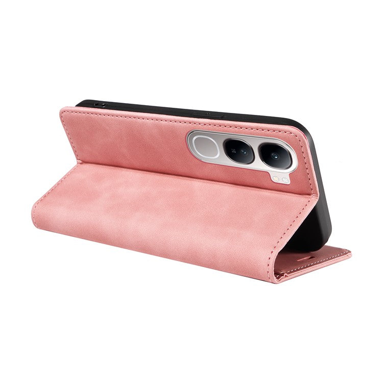 BETOPNICE 003 Wallet Phone Case for vivo Y300 5G / Y200 5G / V40 Lite (Indonesia) 5G / 4G Leather Cover with Stand - Pink