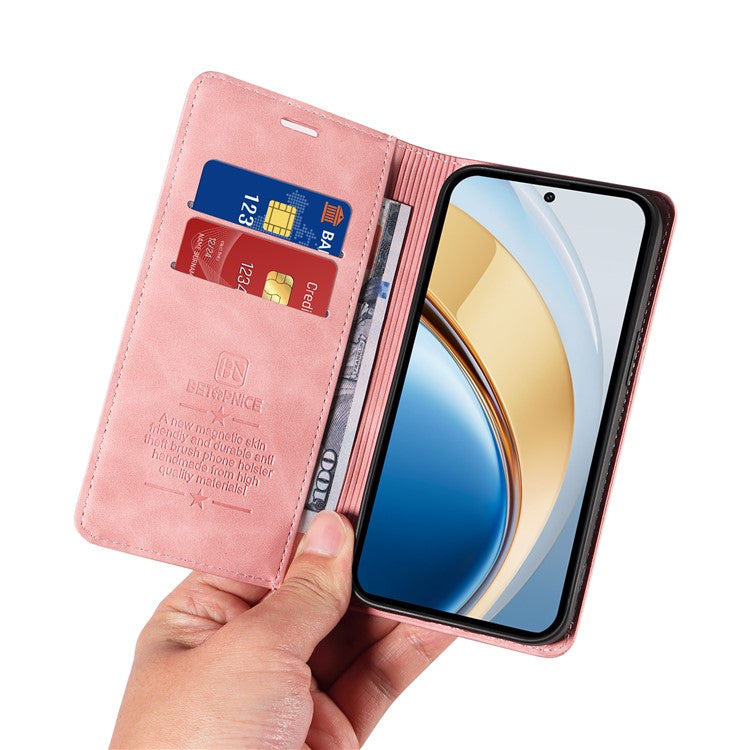 BETOPNICE 003 Wallet Phone Case for vivo Y300 5G / Y200 5G / V40 Lite (Indonesia) 5G / 4G Leather Cover with Stand - Pink