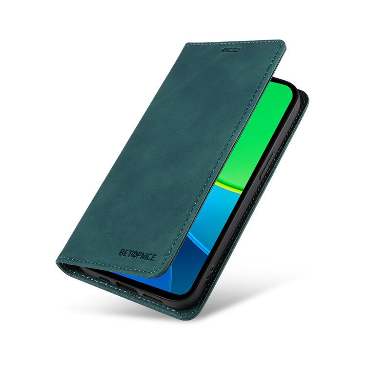 BETOPNICE 003 For vivo Y19s 4G Wallet Case Leather Phone Cover with Stand - Green