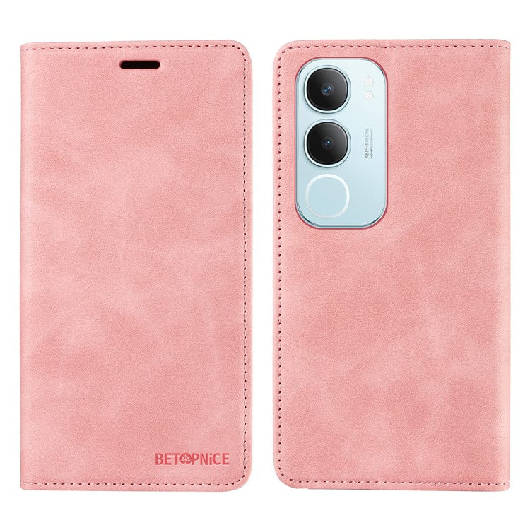 BETOPNICE 003 For vivo Y19s 4G Wallet Case Leather Phone Cover with Stand - Pink