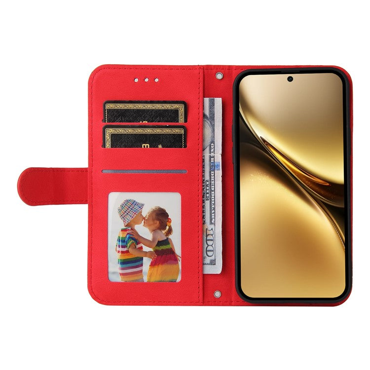 For vivo X200 Pro 5G Wallet Case Skin Touch Leather Phone Cover Tree Pattern Hardware - Red