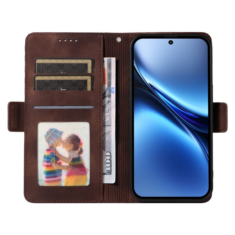 For vivo X200 5G Case PU Leather Phone Cover Rhombus Starry Imprinted - Brown