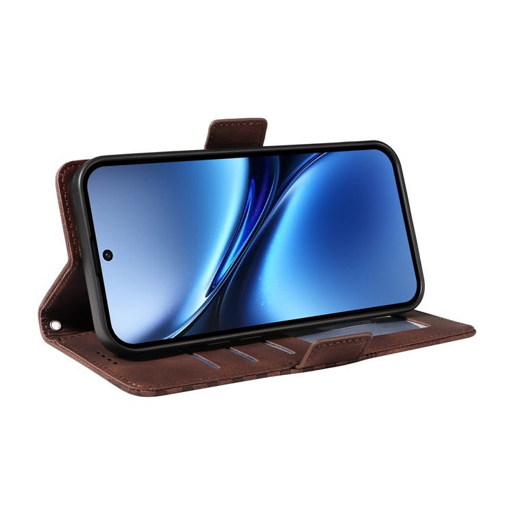 For vivo X200 5G Case PU Leather Phone Cover Rhombus Starry Imprinted - Brown