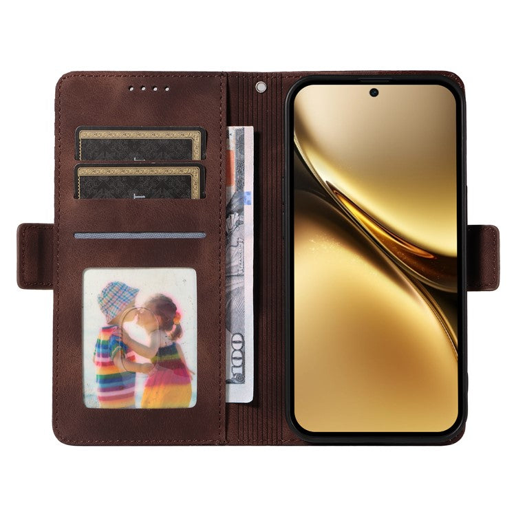 For vivo X200 Pro 5G Case PU Leather Phone Cover Rhombus Starry Imprinted - Brown