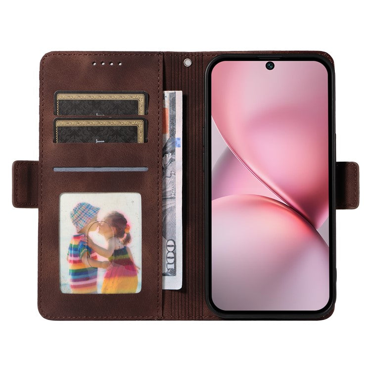 For vivo X200 Pro mini 5G Case PU Leather Phone Cover Rhombus Starry Imprinted - Brown