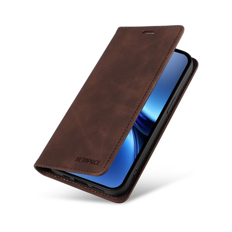 BETOPNICE 003 For vivo X200 5G Wallet Case Leather Phone Cover with Stand - Brown