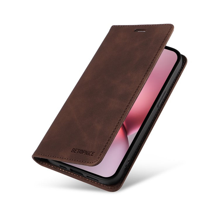 BETOPNICE 003 For vivo X200 Pro mini 5G Wallet Case Leather Phone Cover with Stand - Brown