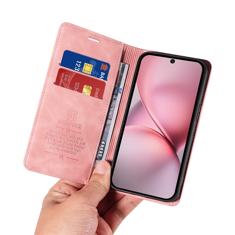 BETOPNICE 003 For vivo X200 Pro mini 5G Wallet Case Leather Phone Cover with Stand - Pink