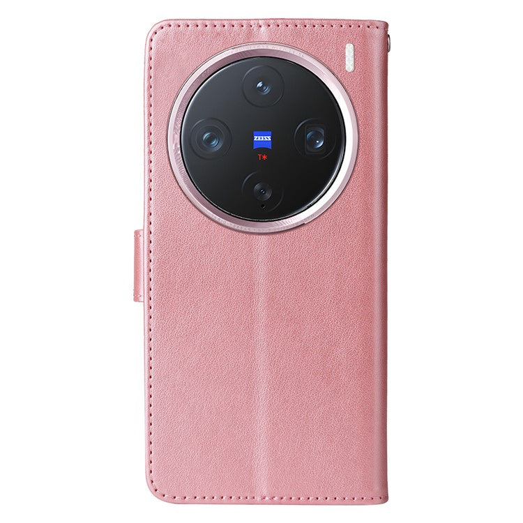 For vivo X200 Pro mini 5G Leather Case Butterfly Floral Imprint Wallet Stand Cover - Pink