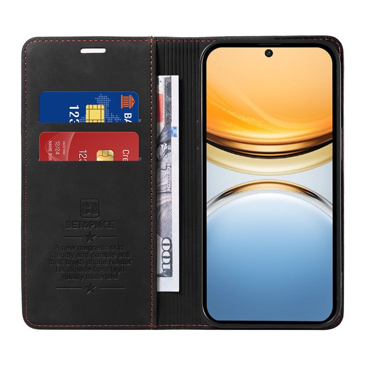 BETOPNICE 003 For vivo Y300 Pro 5G Wallet Case Leather Phone Cover with Stand - Black