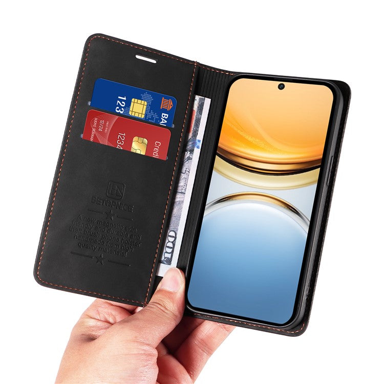 BETOPNICE 003 For vivo Y300 Pro 5G Wallet Case Leather Phone Cover with Stand - Black