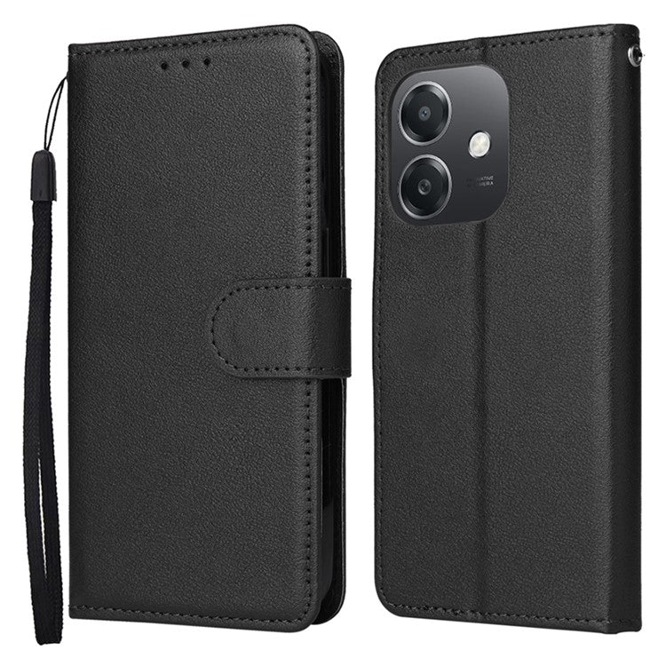 Wallet Phone Case for Oppo A3 4G / 5G / A3x 4G / 5G (India) / A60 5G / A40 4G PU Leather Cover - Black