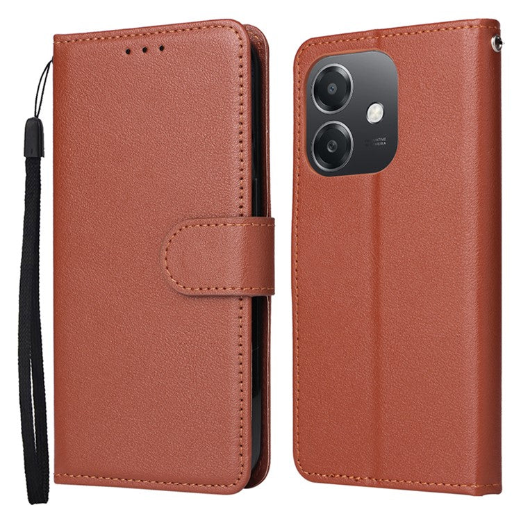 Wallet Phone Case for Oppo A3 4G / 5G / A3x 4G / 5G (India) / A60 5G / A40 4G PU Leather Cover - Brown