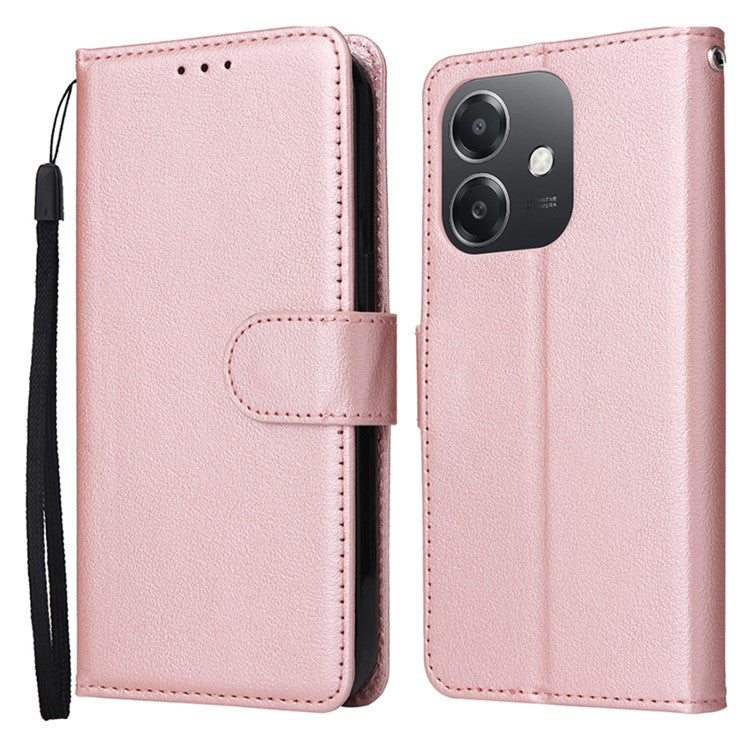 Wallet Phone Case for Oppo A3 4G / 5G / A3x 4G / 5G (India) / A60 5G / A40 4G PU Leather Cover - Rose Gold