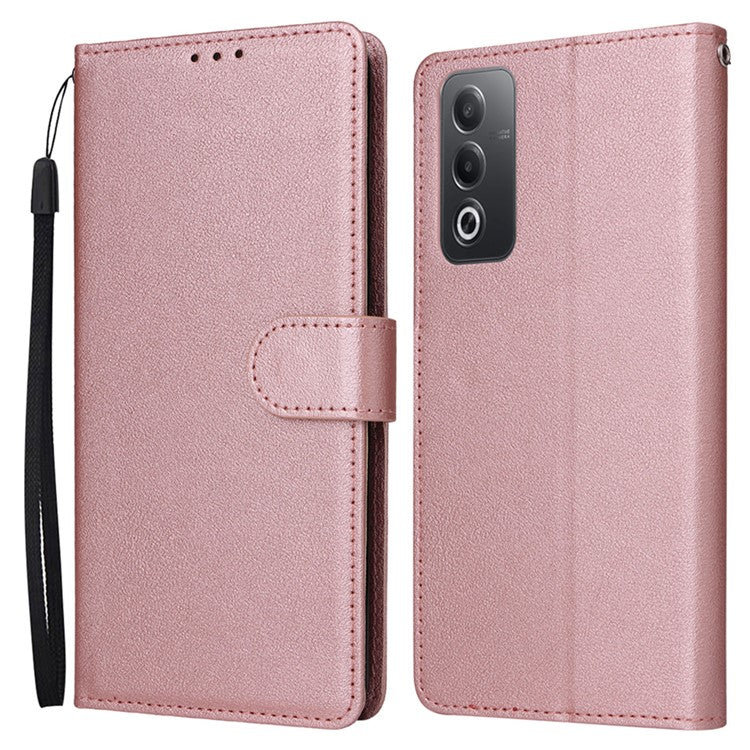 Wallet Phone Case for Oppo A80 5G / A3 Pro (India) 5G / A3 Pro (Global) 5G / K12x 5G (India) / A3x 5G (China) PU Leather Phone Cover - Rose Gold