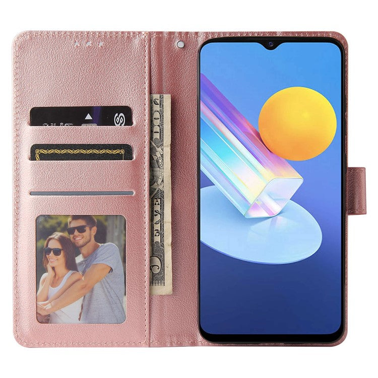 Wallet Phone Case for vivo Y75s 5G / T1x 5G / Y72 5G / iQOO Z3 / Y53s 4G / Y53s / Y52 5G PU Leather Cover - Rose Gold