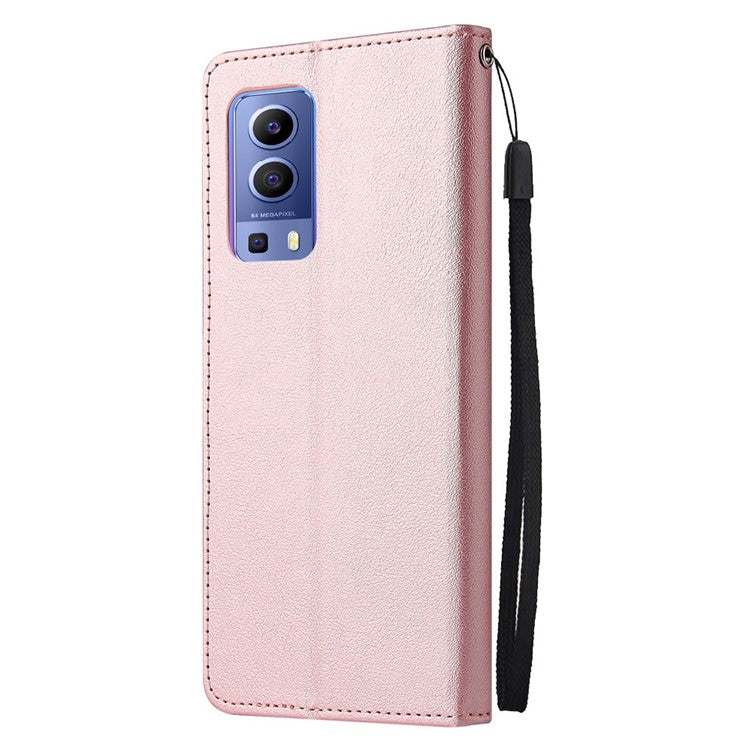 Wallet Phone Case for vivo Y75s 5G / T1x 5G / Y72 5G / iQOO Z3 / Y53s 4G / Y53s / Y52 5G PU Leather Cover - Rose Gold