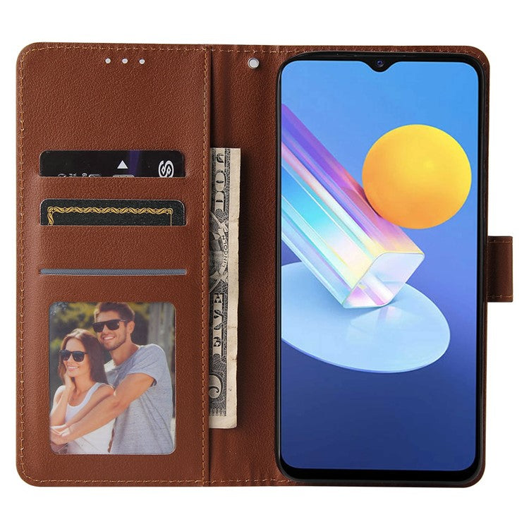 Wallet Phone Case for vivo Y75s 5G / T1x 5G / Y72 5G / iQOO Z3 / Y53s 4G / Y53s / Y52 5G PU Leather Cover - Brown