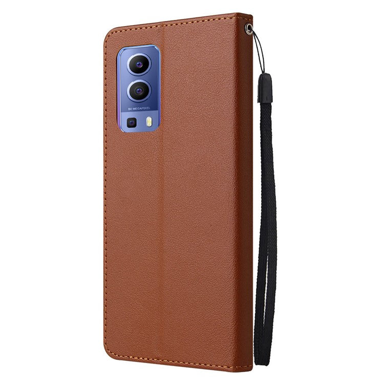 Wallet Phone Case for vivo Y75s 5G / T1x 5G / Y72 5G / iQOO Z3 / Y53s 4G / Y53s / Y52 5G PU Leather Cover - Brown