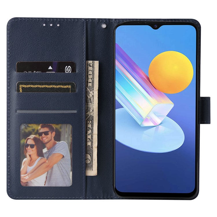 Wallet Phone Case for vivo Y75s 5G / T1x 5G / Y72 5G / iQOO Z3 / Y53s 4G / Y53s / Y52 5G PU Leather Cover - Blue