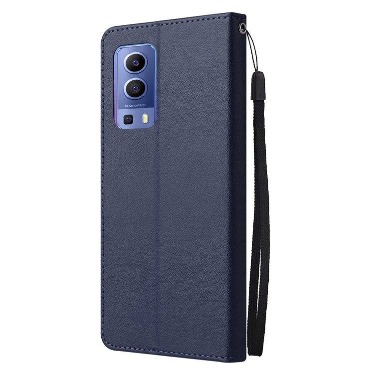 Wallet Phone Case for vivo Y75s 5G / T1x 5G / Y72 5G / iQOO Z3 / Y53s 4G / Y53s / Y52 5G PU Leather Cover - Blue