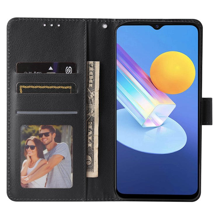 Wallet Phone Case for vivo Y75s 5G / T1x 5G / Y72 5G / iQOO Z3 / Y53s 4G / Y53s / Y52 5G PU Leather Cover - Black