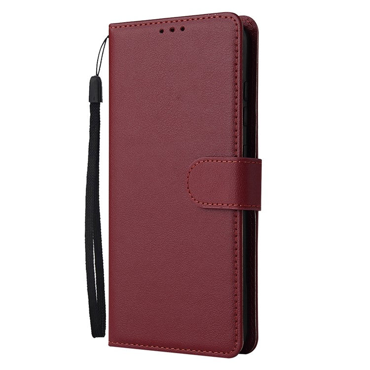 Wallet Phone Case for vivo Y75s 5G / T1x 5G / Y72 5G / iQOO Z3 / Y53s 4G / Y53s / Y52 5G PU Leather Cover - Wine Red