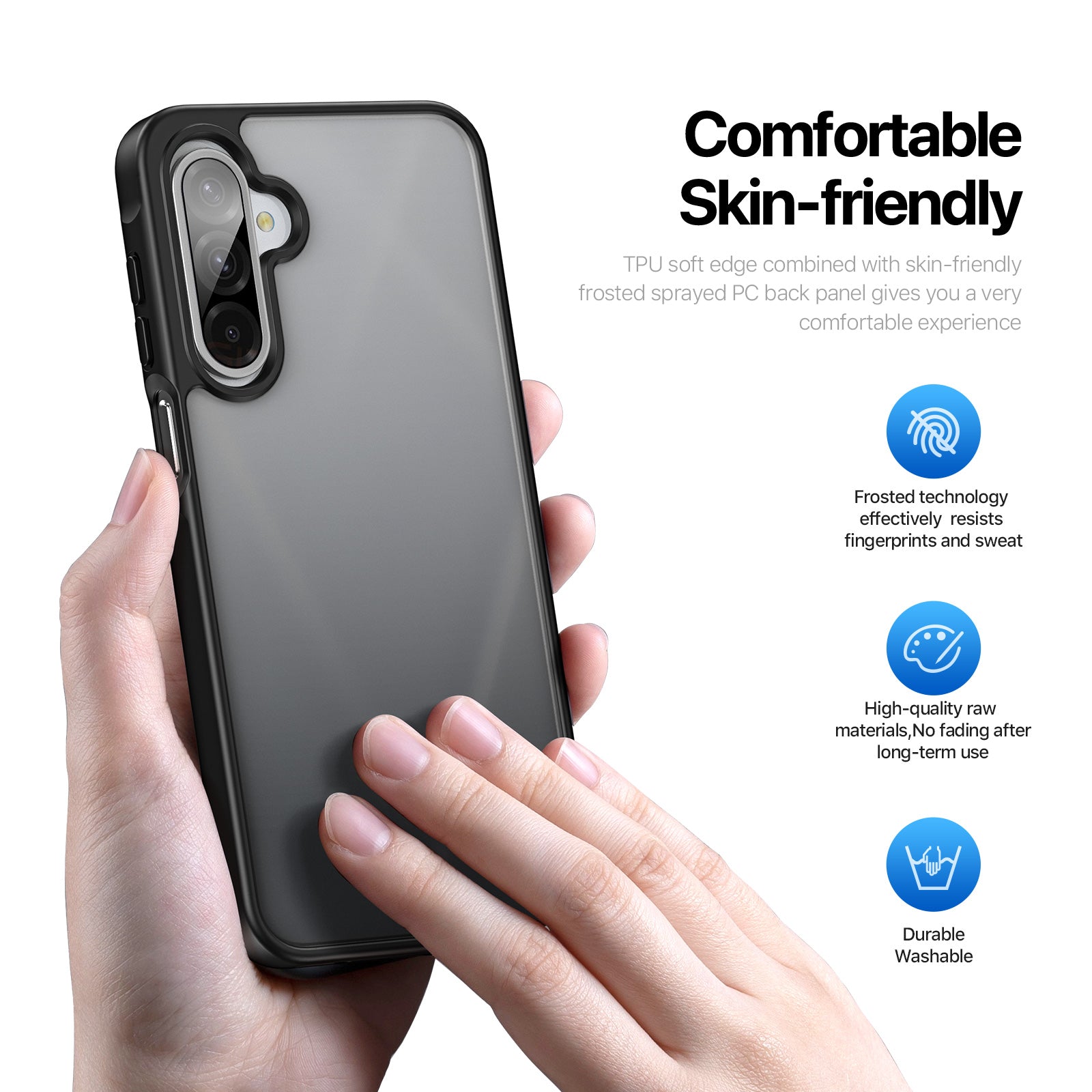 For Samsung Galaxy A26 5G Case DUX DUCIS Yind Series Matte Anti-fingerprint TPU+PC Phone Back Cover - Black