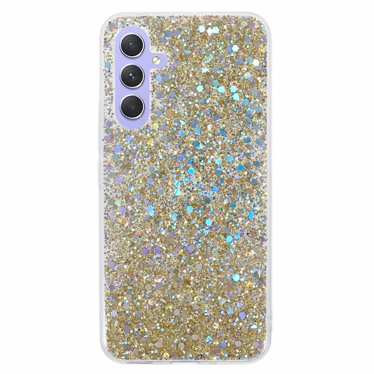 For Samsung Galaxy A36 5G Case Shockproof Soft TPU Phone Cover Glittery Design - Gold