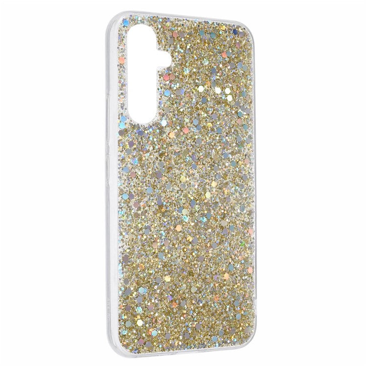 For Samsung Galaxy A36 5G Case Shockproof Soft TPU Phone Cover Glittery Design - Gold