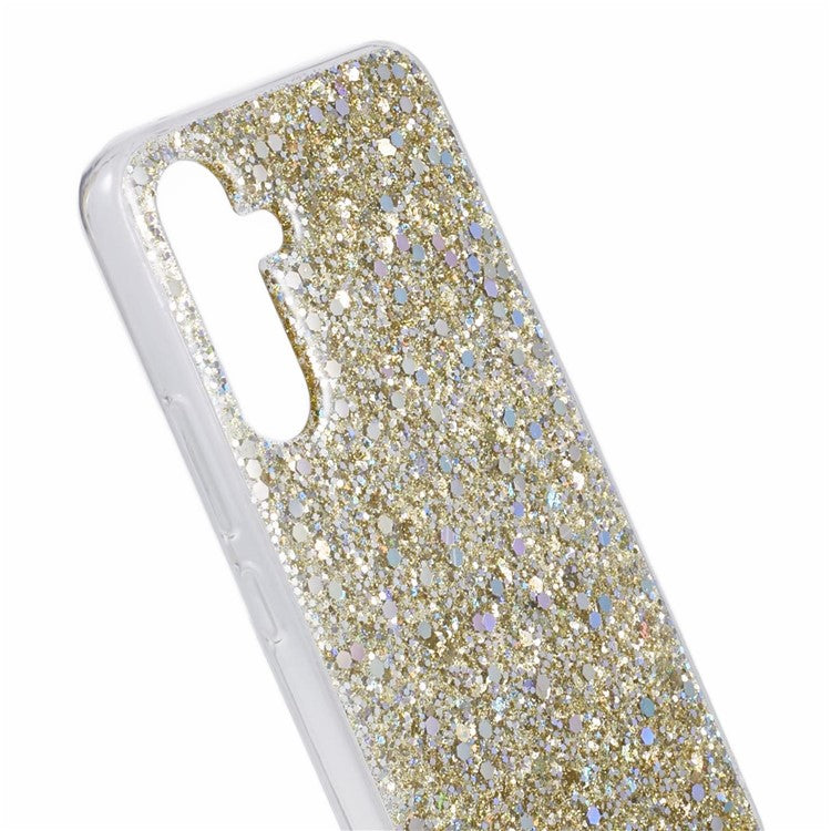 For Samsung Galaxy A36 5G Case Shockproof Soft TPU Phone Cover Glittery Design - Gold