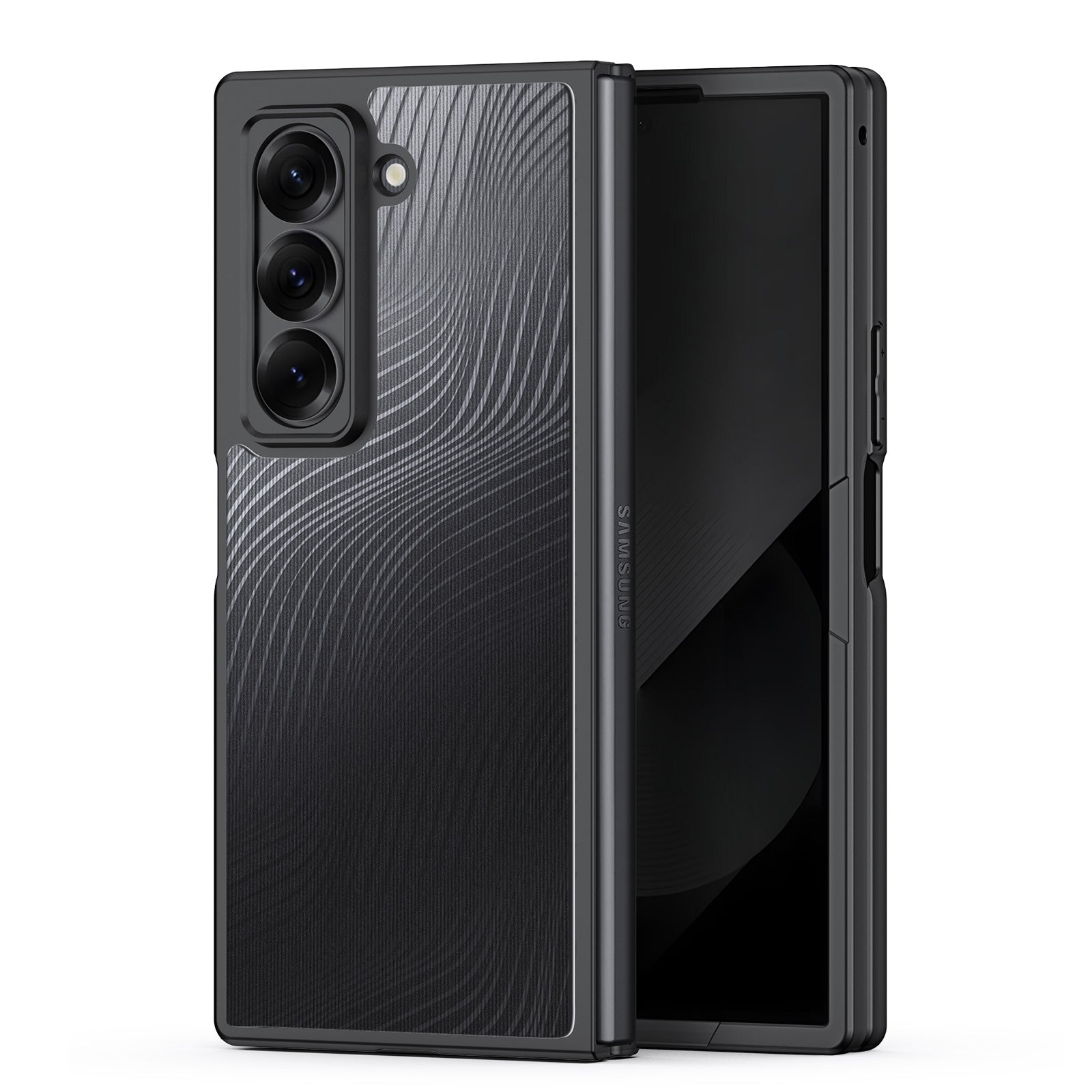 For Samsung Galaxy Z Fold Special Case DUX DUCIS Aimo Series TPU+PC Matte Drop-proof Phone Cover (REACH Certification) - Black