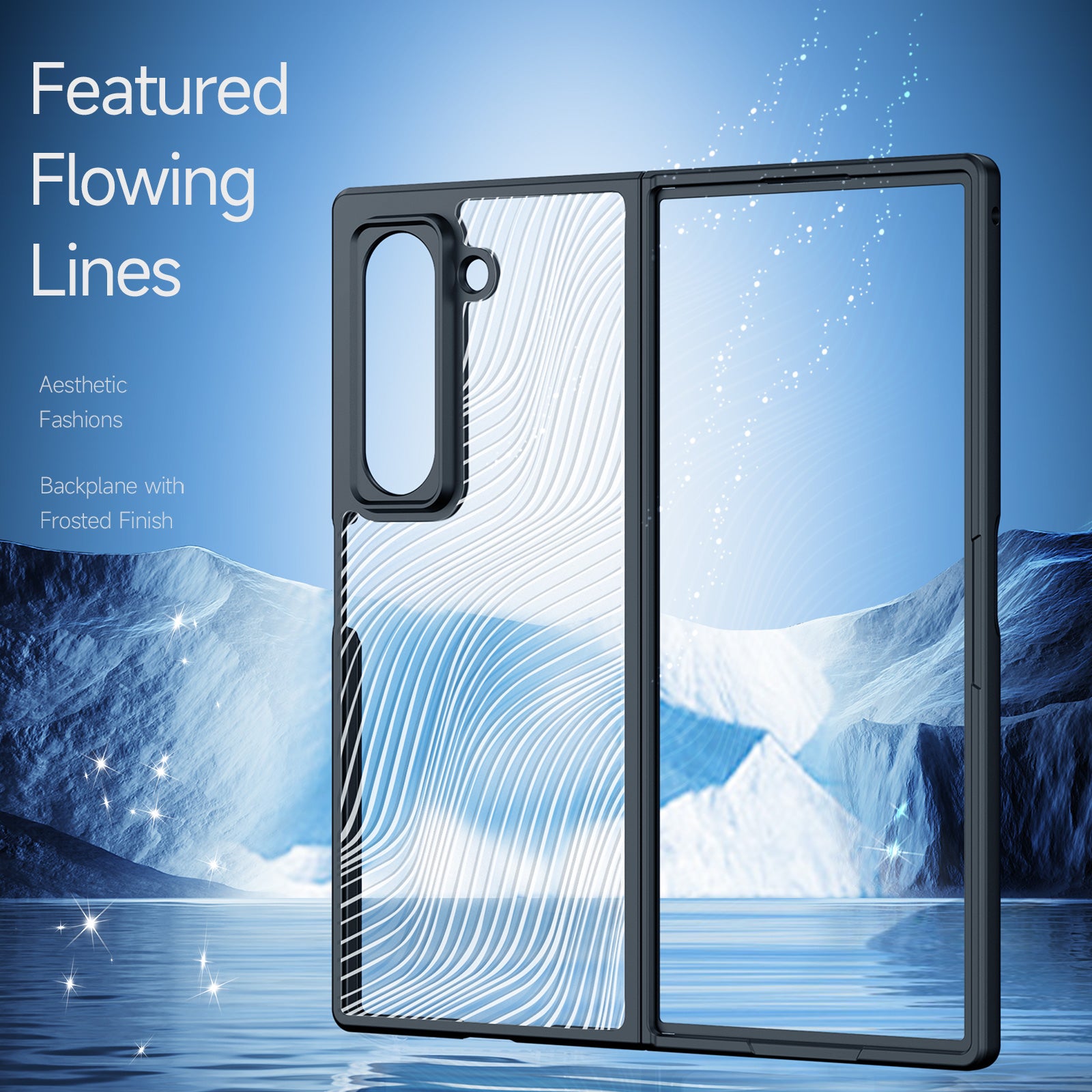 For Samsung Galaxy Z Fold Special Case DUX DUCIS Aimo Series TPU+PC Matte Drop-proof Phone Cover (REACH Certification) - Black