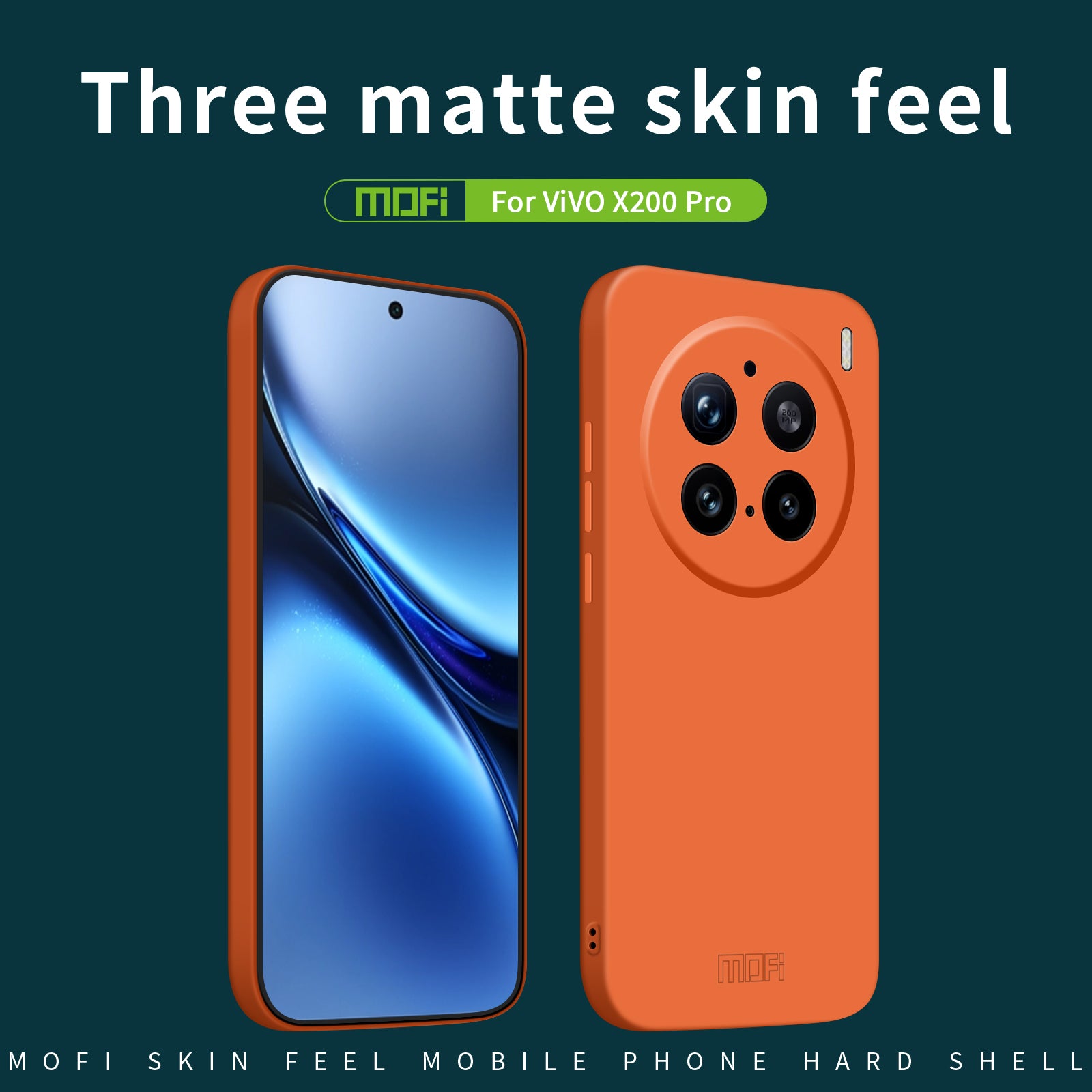 For vivo X200 Pro 5G MOFI JK Qin Series Skin-Touch Matte Phone Case Acrylic+TPU Shockproof Cover - Blue