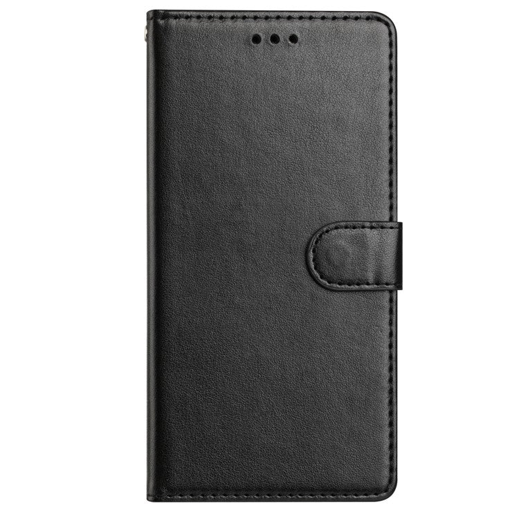 For Samsung Galaxy A26 5G Leather Case Wallet Stand Phone Cover with Handy Strap - Black