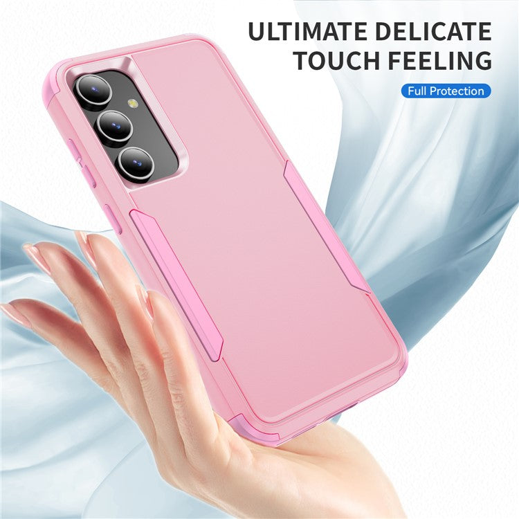 For Samsung Galaxy S25 / S24 Case 3 in 1 Shockproof TPU PC Phone Cover - Pink