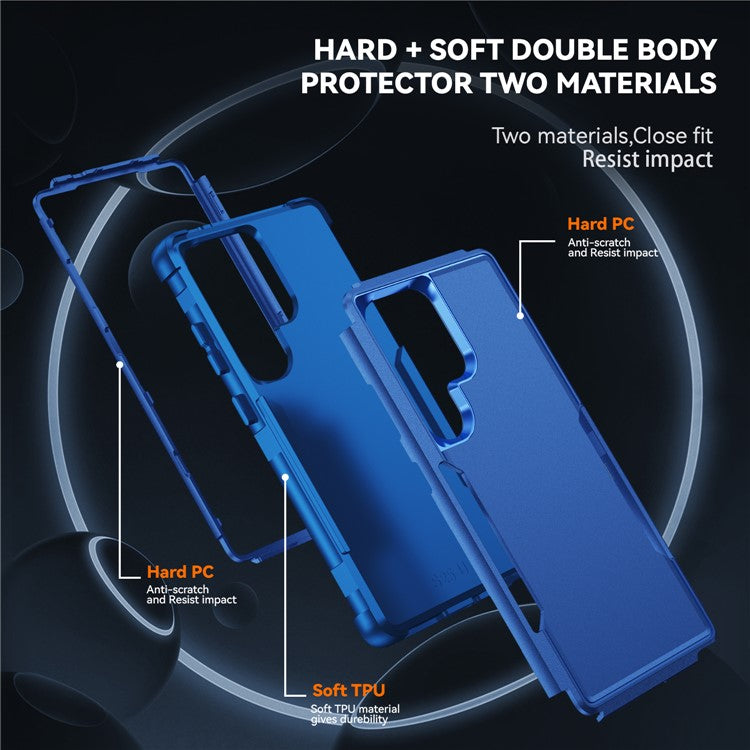 For Samsung Galaxy S25 Ultra Case 3 in 1 Shockproof TPU PC Phone Cover - Sapphire