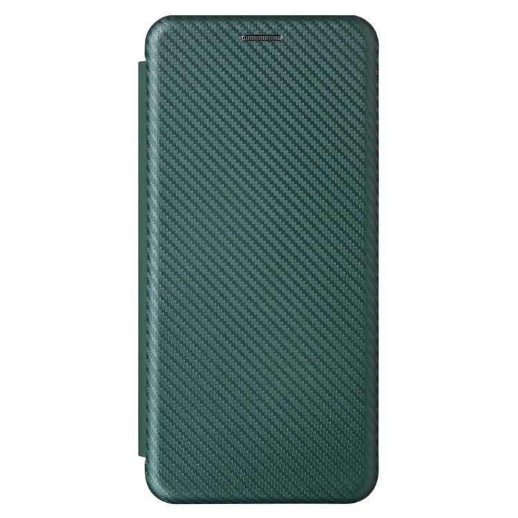 For vivo Y19s 4G Case Carbon Fiber Texture Drop-Proof PU Leather Phone Cover - Green