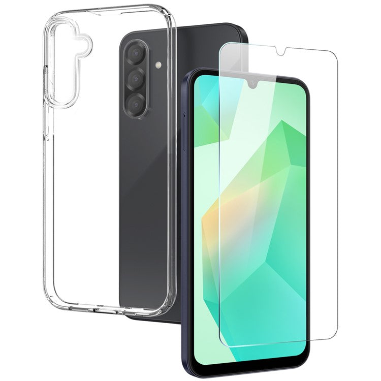 NORTHJO For Samsung Galaxy A26 5G Clear Case Soft TPU Phone Cover with Tempered Glass Screen Protector