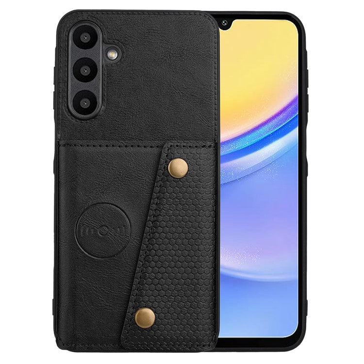 For Samsung Galaxy A26 5G Case with Card Slots Kickstand Leather + TPU Phone Cover - Black