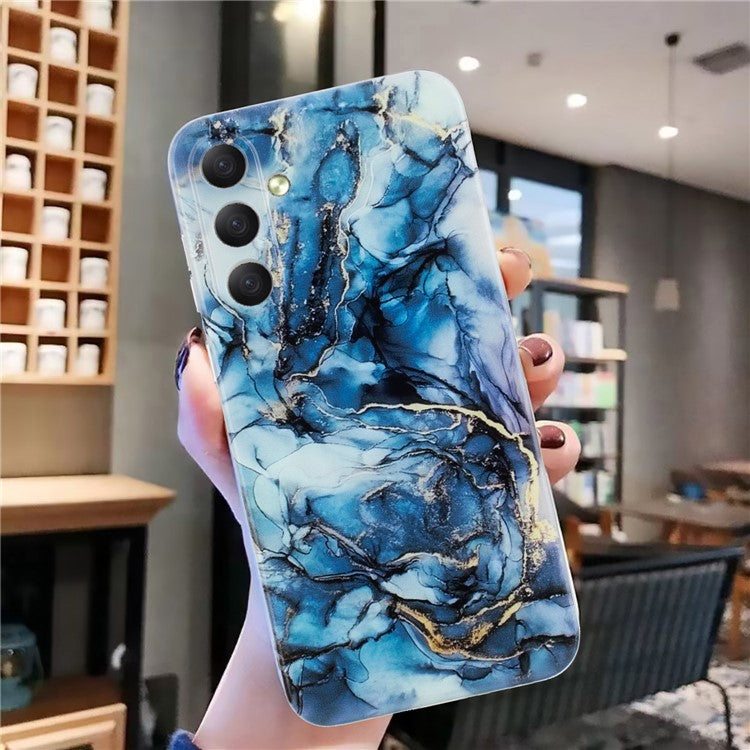 For Samsung Galaxy A26 5G Case Flexible TPU Marble Pattern Phone Cover - Grey