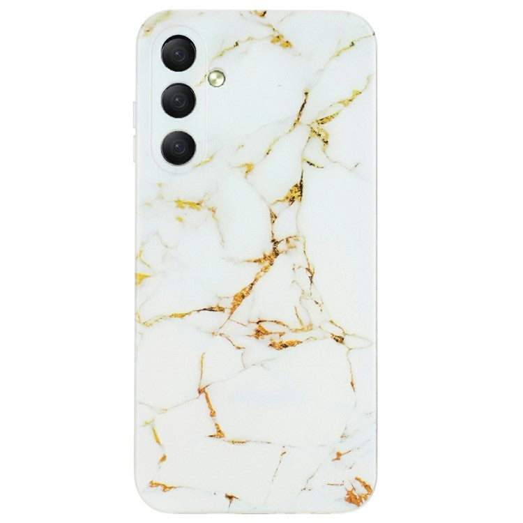 For Samsung Galaxy A36 5G Case Flexible TPU Marble Pattern Phone Cover - White