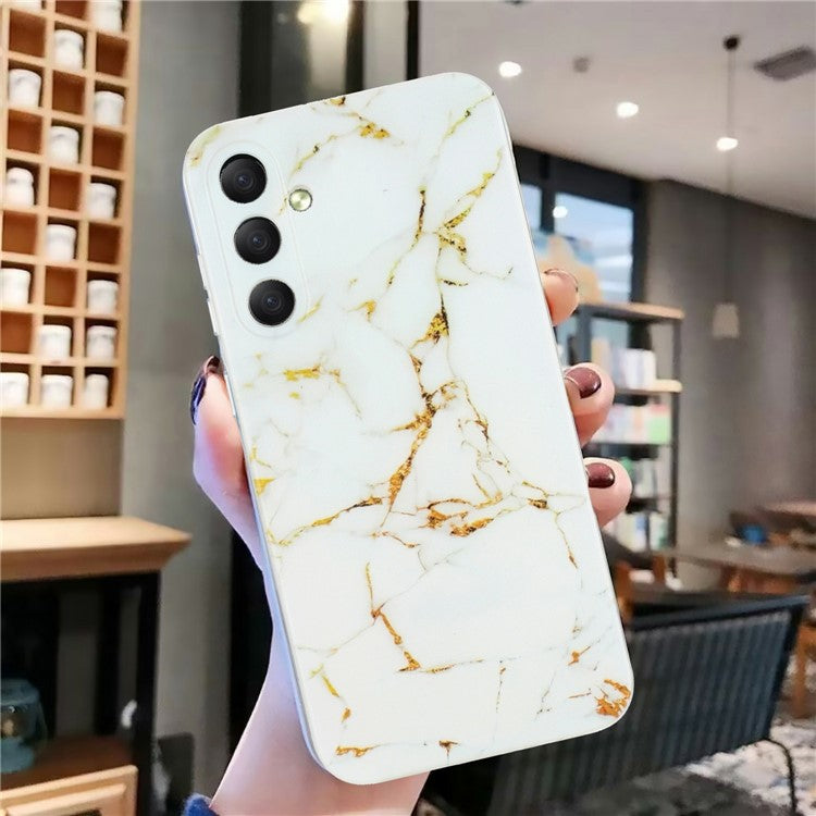 For Samsung Galaxy A36 5G Case Flexible TPU Marble Pattern Phone Cover - White