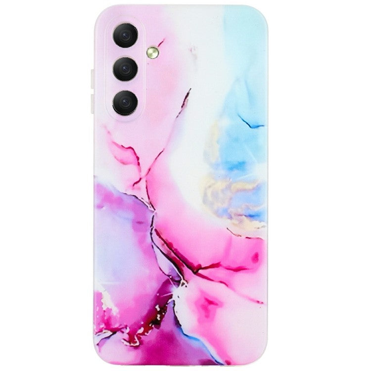 For Samsung Galaxy A56 5G Case Flexible TPU Marble Pattern Phone Cover - Pink  /  Blue