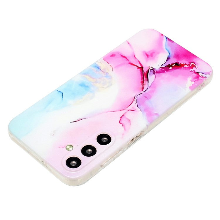 For Samsung Galaxy A56 5G Case Flexible TPU Marble Pattern Phone Cover - Pink  /  Blue