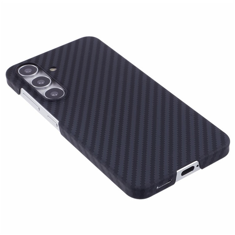 X-LEVEL For Samsung Galaxy S25 Magnetic Case Ultra-Thin PC Hard Phone Cover Carbon Fiber Texture - Black