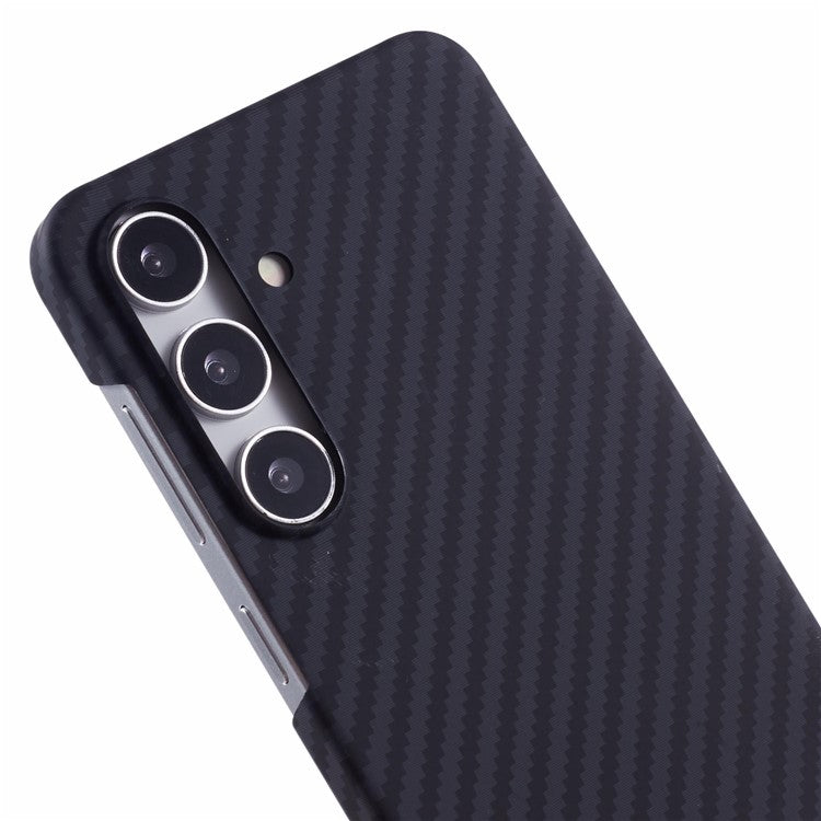 X-LEVEL For Samsung Galaxy S25 Magnetic Case Ultra-Thin PC Hard Phone Cover Carbon Fiber Texture - Black